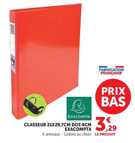CLASSEUR 21X29,7CM DOS 4CM EXACOMPTA