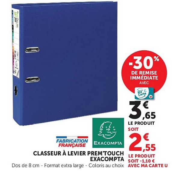 CLASSEUR À LEVIER PREMTOUCH EXACOMPTA
