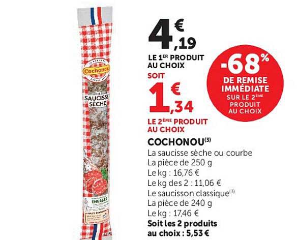 COCHONOU La saucisse sèche ou courbe