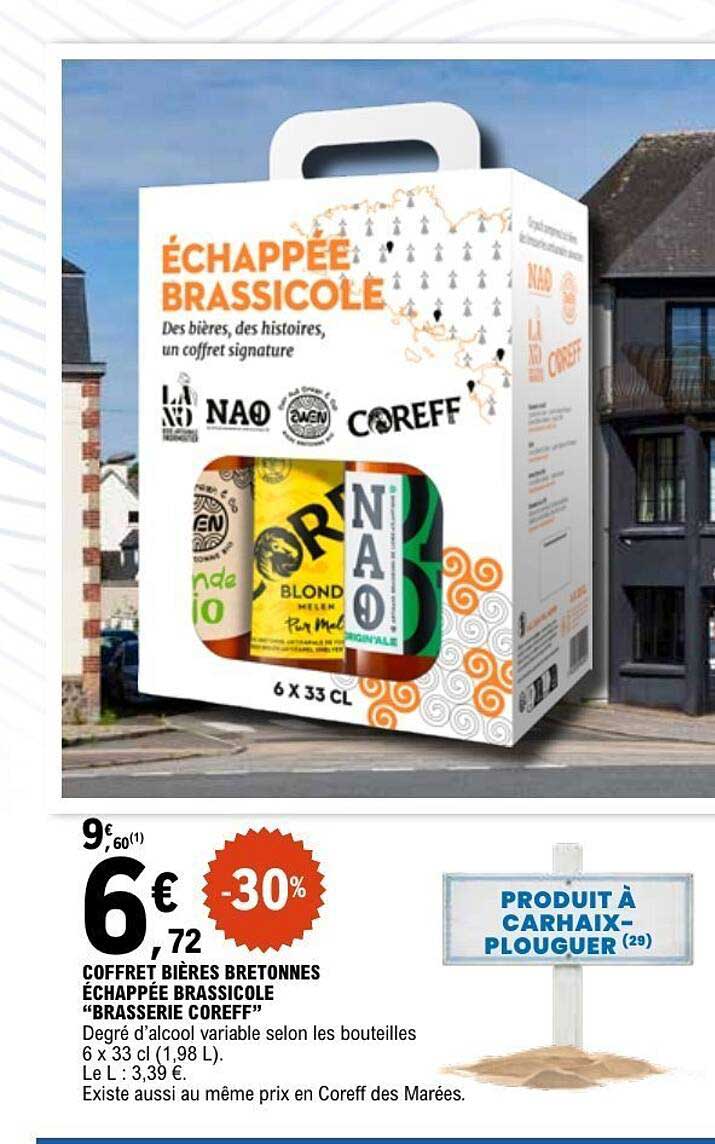 COFFRET BIÈRES BRETONNES ÉCHAPPÉE BRASSICOLE "BRASSERIE COREFF"