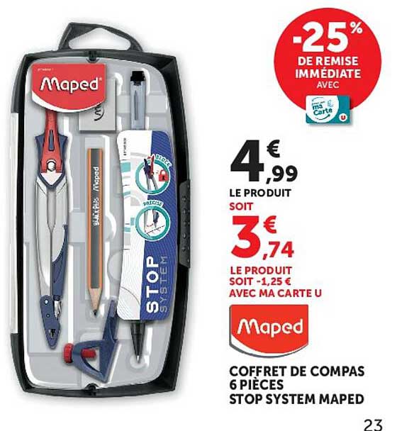 COFFRET DE COMPAS 6 PIÈCES STOP SYSTEM MAPED