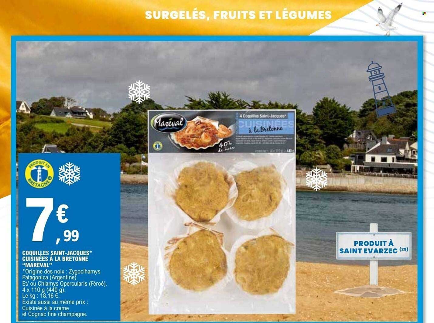 COQUILLES SAINT-JACQUES* CUISINÉES À LA BRETONNE “MAREVAL”
