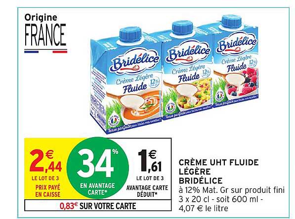 CRÈME UHT FLUIDE LÉGÈRE BRIDÉLICE