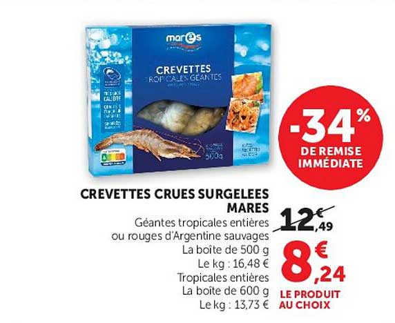 CREVETTES CRUES SURGELEES MARES