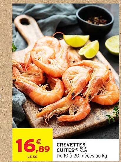 CREVETTES CUITES(4) De 10 à 20 pièces au kg