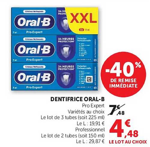 DENTIFRICE ORAL-B Pro Expert Variétés au choix