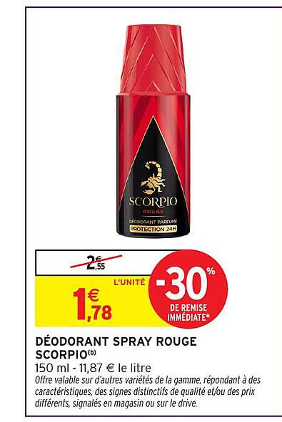 DÉODORANT SPRAY ROUGE SCORPIO(b)
