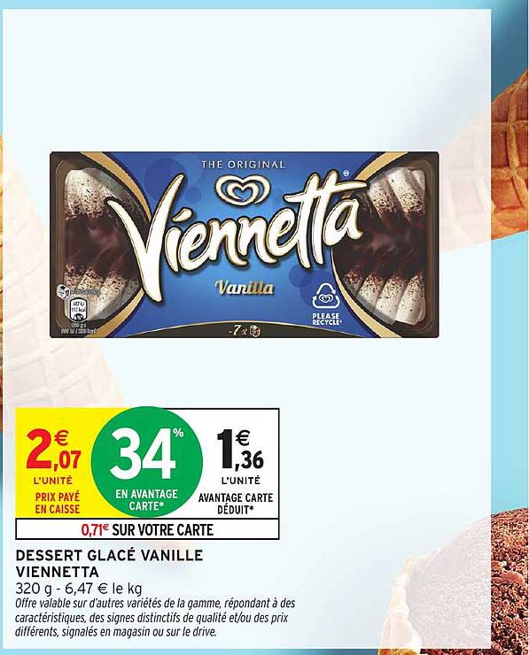 DESSERT GLACÉ VANILLE VIENNETTA