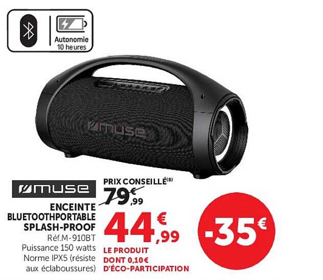 ENCEINTE BLUETOOTHPORTABLE SPLASH-PROOF
