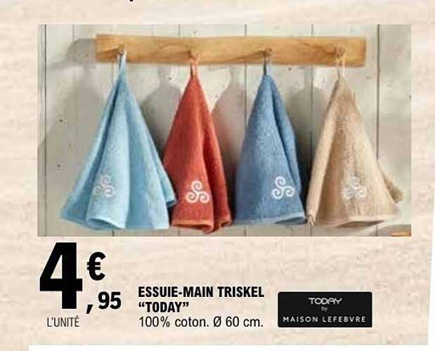 ESSUIE-MAIN TRISKEL “TODAY” 100% coton. Ø 60 cm.