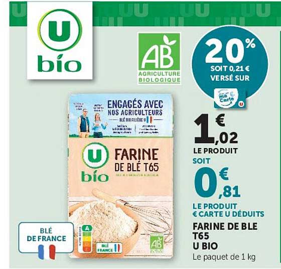 FARINE DE BLÉ T65 U BIO