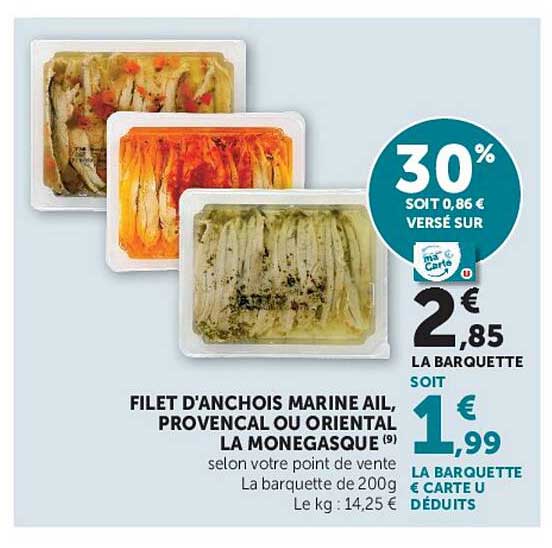 FILET D'ANCHOIS MARINE AIL, PROVENCAL OU ORIENTAL LA MONEGASQUE (9)