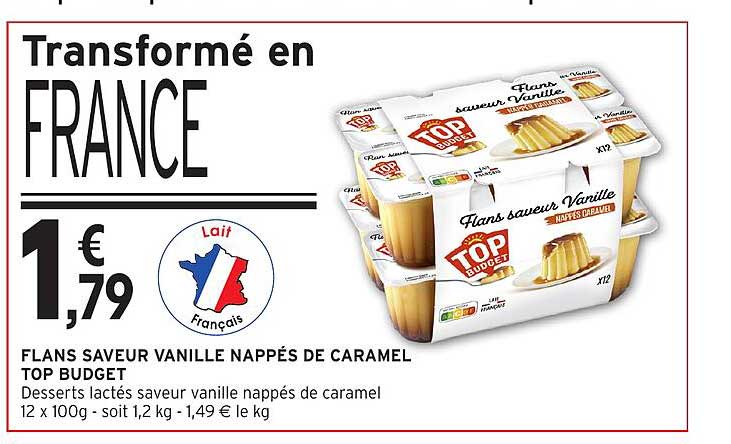 FLANS SAVEUR VANILLE NAPPÉS DE CARAMEL TOP BUDGET