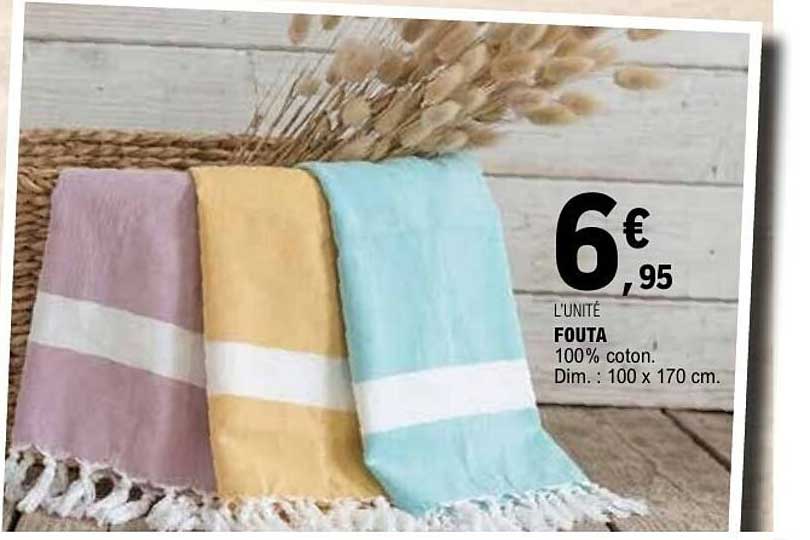FOUTA 100% coton. Dim. : 100 x 170 cm.