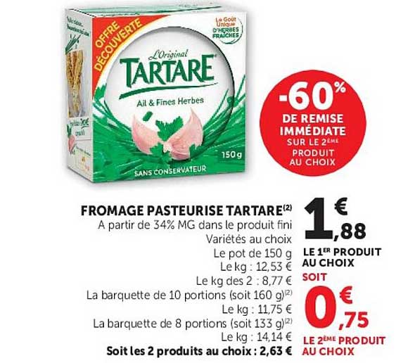 FROMAGE PASTEURISÉ TARTARE