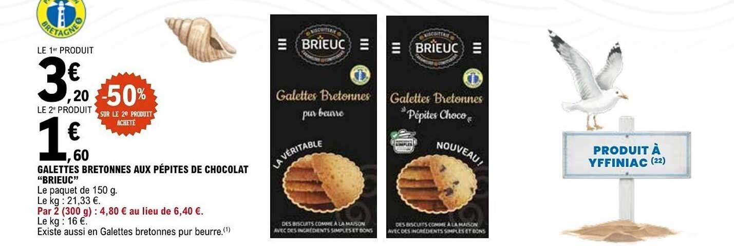 GALETTES BRETONNES AUX PÉPITES DE CHOCOLAT “BRIEUC”