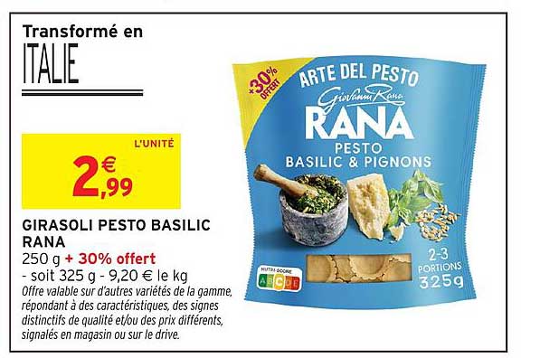 GIRASOLI PESTO BASILIC RANA