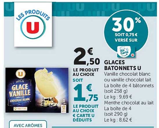 GLACES BATONNETS U
