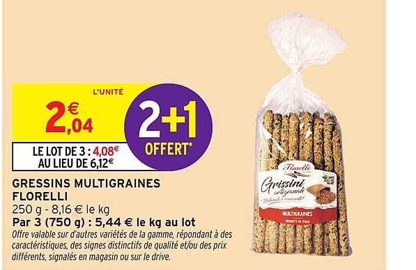 GRESSINS MULTIGRAINES FLORELLI