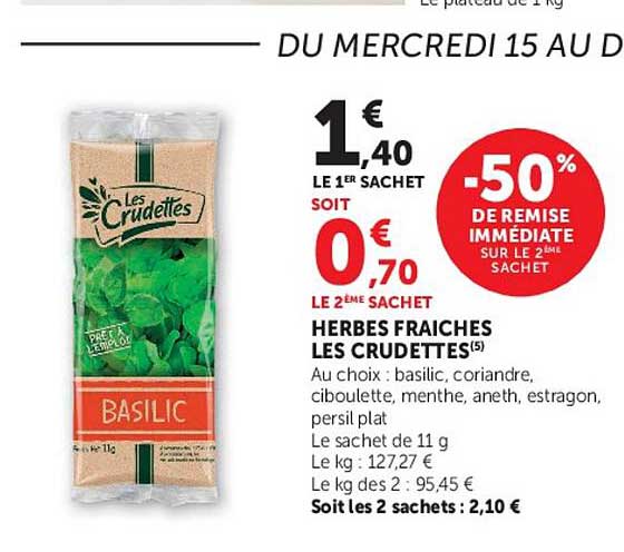HERBES FRAICHES LES CRUDÈTTES