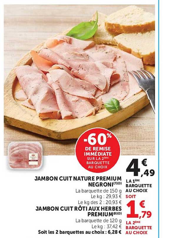 JAMBON CUIT NATURE PREMIUM NEGRONI