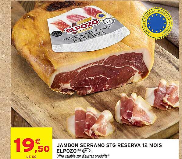 JAMBON SERRANO STG RESERVA 12 MOIS ELPOZO