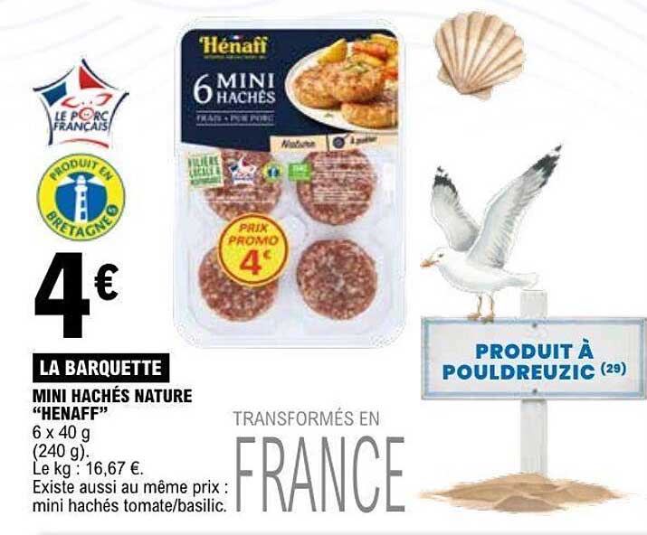 LA BARQUETTE MINI HACHÉS NATURE “HENAFF”