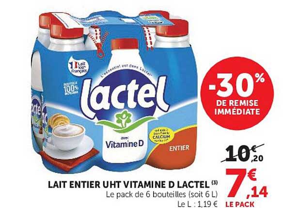 LAIT ENTIER UHT VITAMINE D LACTEL (3)