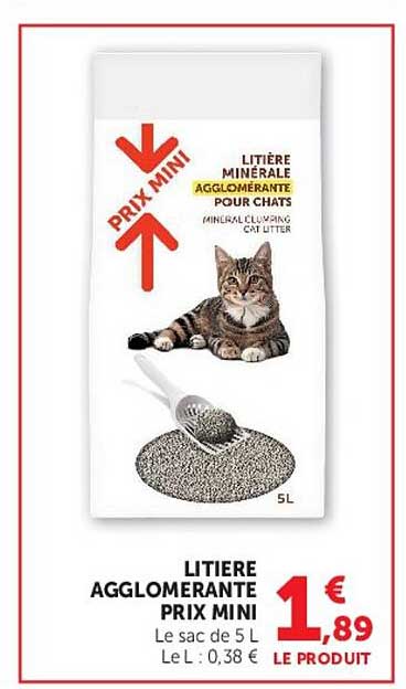 LITIÈRE MINÉRALE AGGLOMÉRANTE POUR CHATS