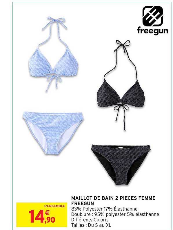 MAILLOT DE BAIN 2 PIECES FEMME FREEGUN