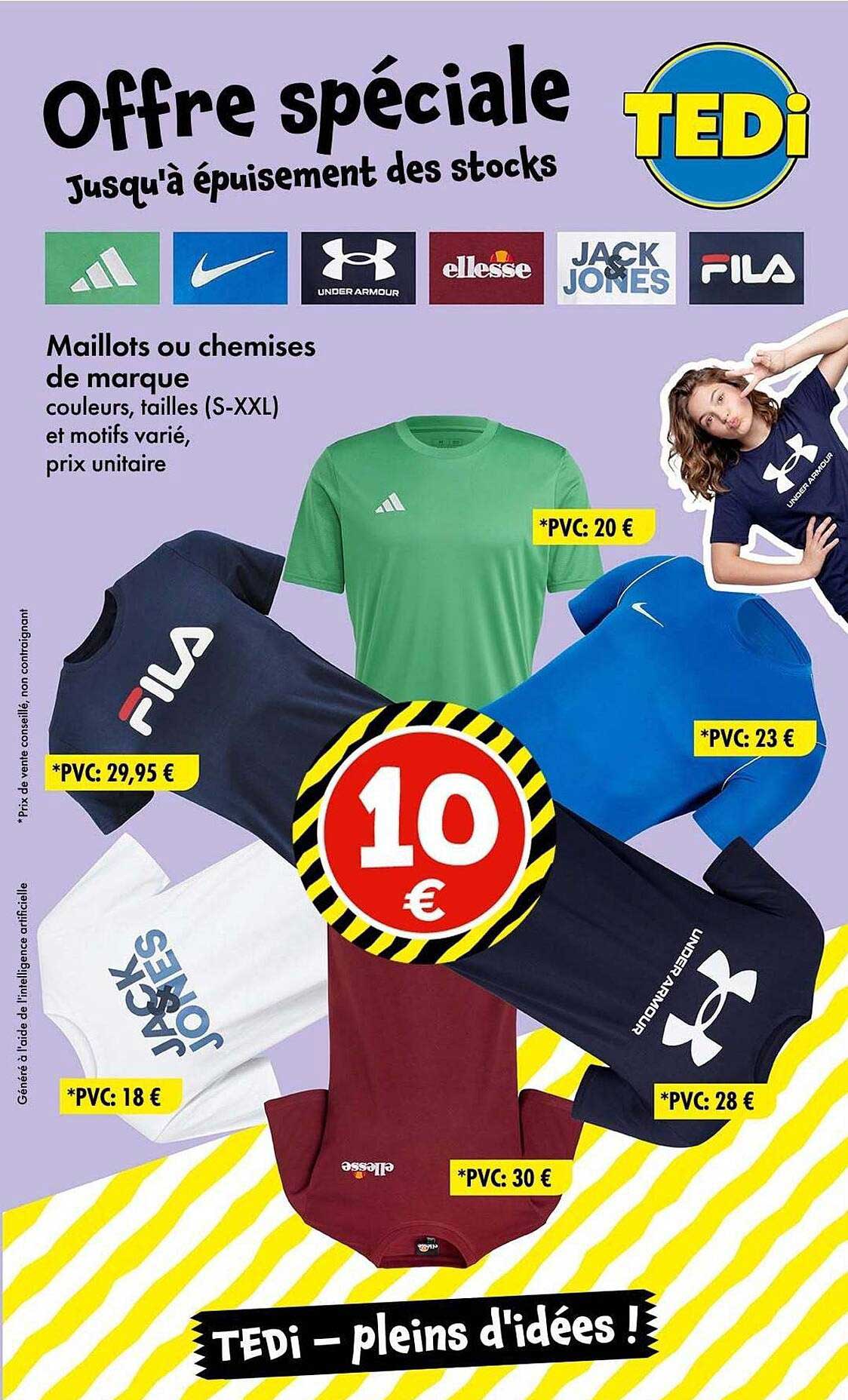 Maillots ou chemises de marque