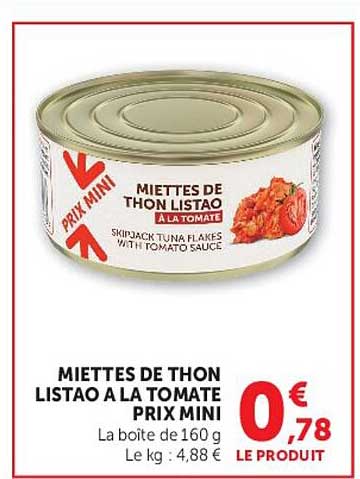 MIETTES DE THON LISTAO A LA TOMATE PRIX MINI