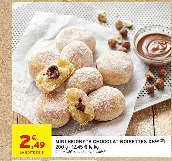 MINI BEIGNETS CHOCOLAT NOISETTES X8