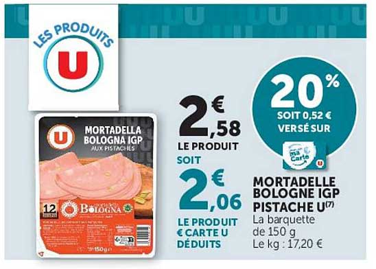 MORTADELLE BOLOGNA IGP PISTACHE U(*)