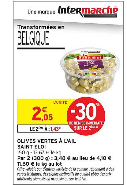 OLIVES VERTES À L'AIL SAINT ELOI