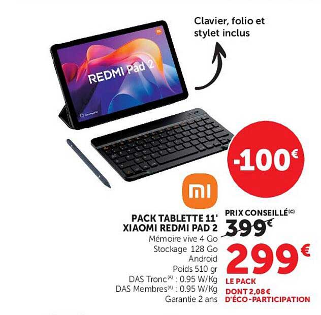 PACK TABLETTE 11' XIAOMI REDMI PAD 2