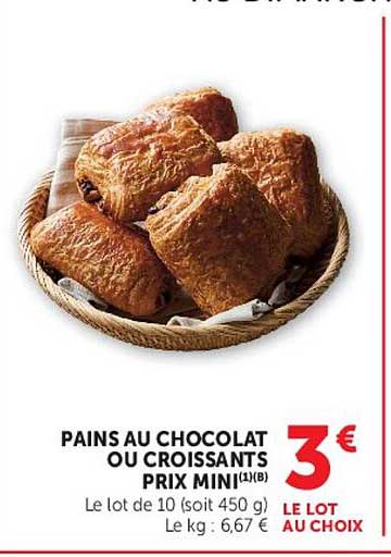 PAINS AU CHOCOLAT OU CROISSANTS PRIX MINI