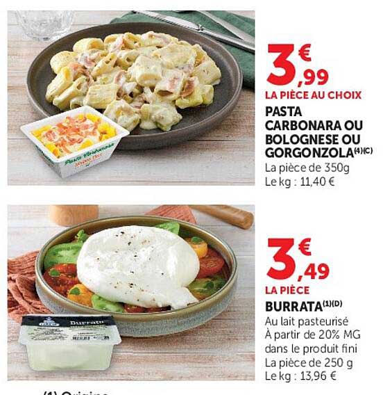 PASTA CARBONARA OU BOLOGNESE OU GORGONZOLA