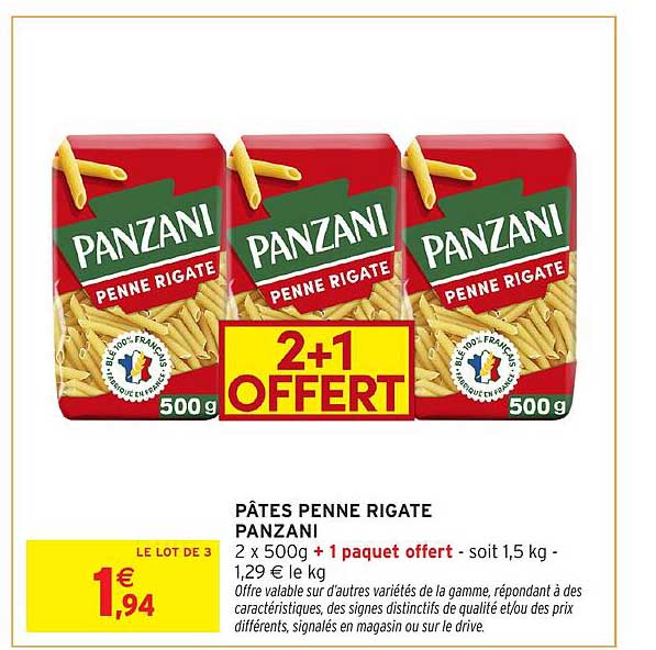 PÂTES PENNE RIGATE PANZANI