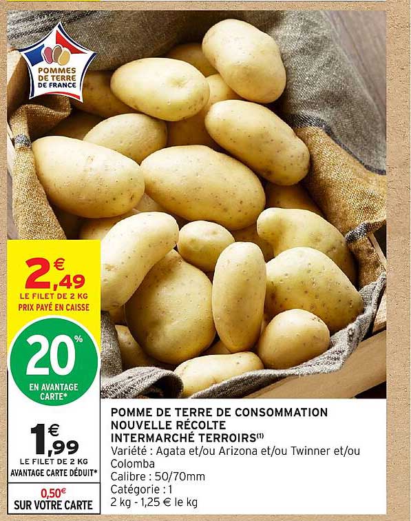 POMME DE TERRE DE CONSOMMATION NOUVELLE RÉCOLTE INTERMARCHÉ TERROIRS(1)