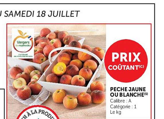 PRIX COÛTANT(1c) PÊCHE JAUNE OU BLANCHE(5)
