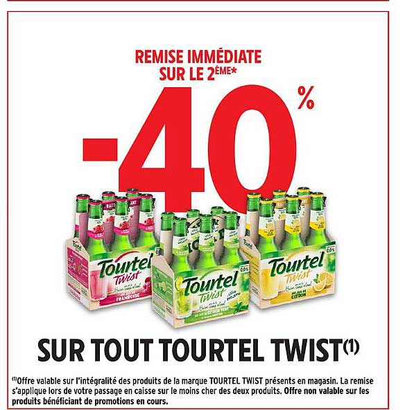 REMISE IMMÉDIATE SUR LE 2ÈME* -40% SUR TOUT TOURTEL TWIST(1)