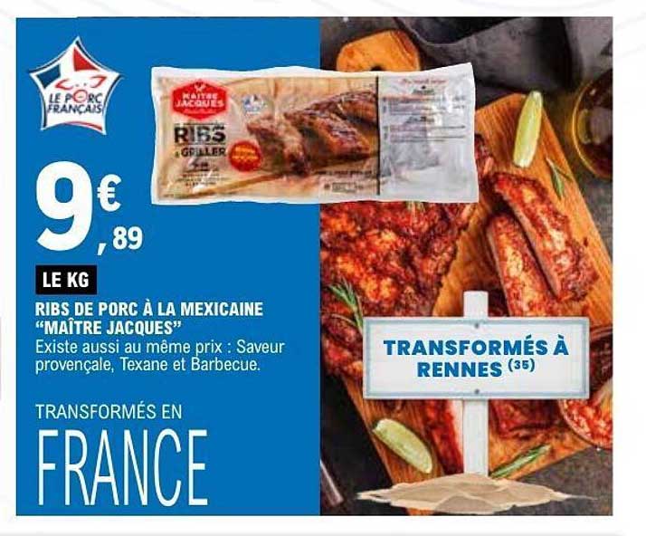 RIBS DE PORC À LA MEXICAINE “MAÎTRE JACQUES”
