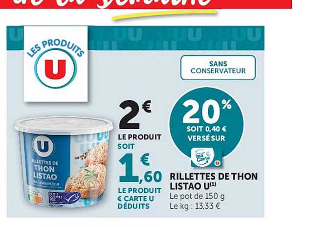 RILLETTES DE THON LISTAO U