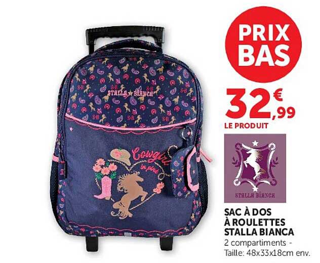 SAC À DOS À ROULETTES STALLA BIANCA