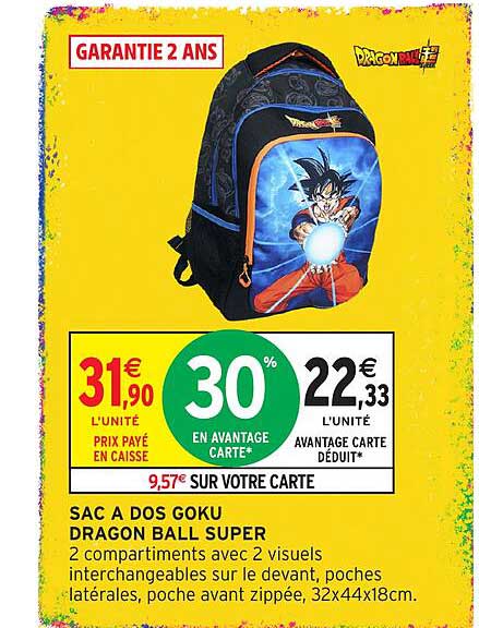SAC A DOS GOKU DRAGON BALL SUPER