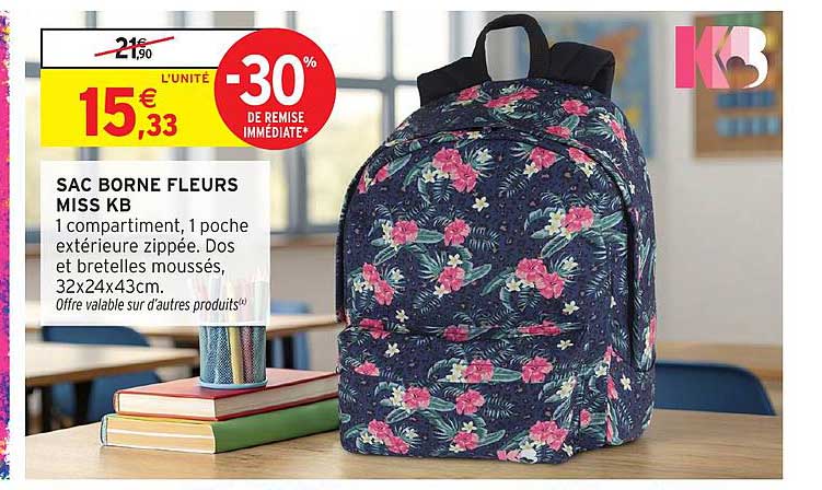 SAC BORNE FLEURS MISS KB