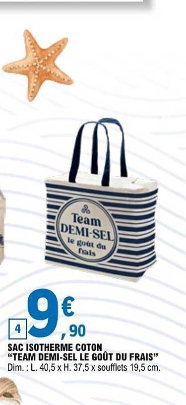 SAC ISOTHERME COTON “TEAM DEMI-SEL LE GOÛT DU FRAIS”