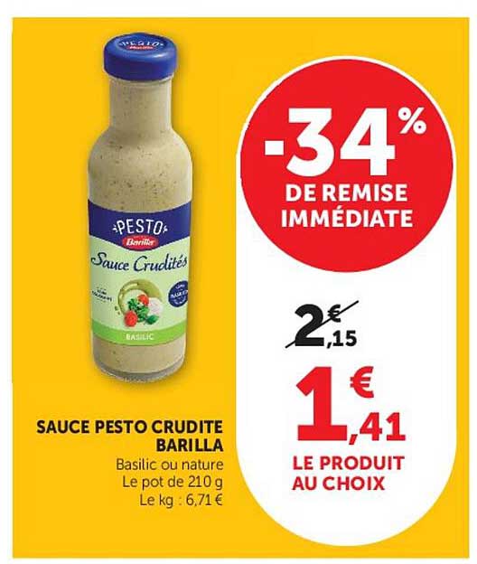 SAUCE PESTO CRUDITE BARILLA