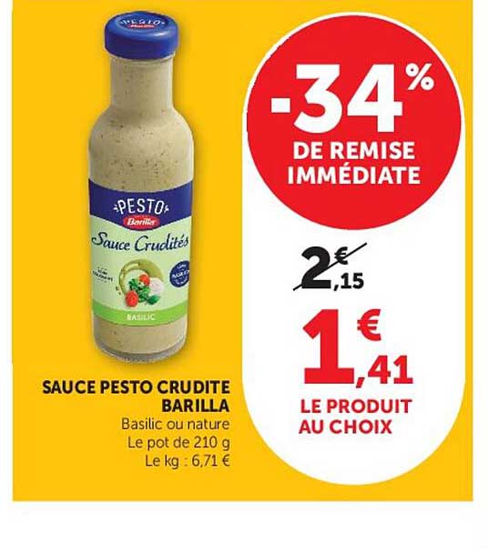 SAUCE PESTO CRUDITE BARILLA